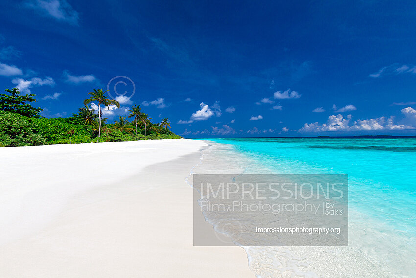 tropical beach in Maldives Stock Photo