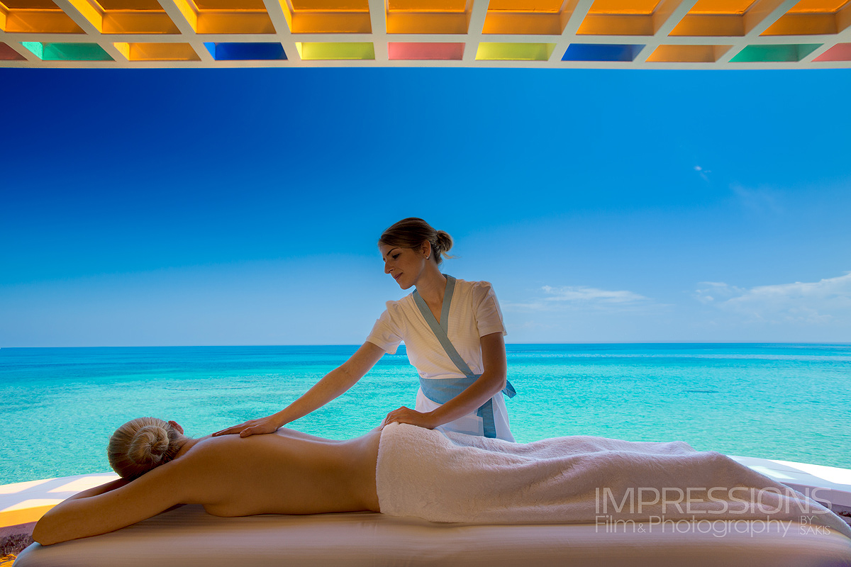 guest massage luxury spa hero shot lifestyle photography luxury hotel greece