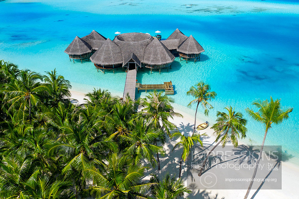 Aerial Photography luxury resort gili lankanfushi maldives