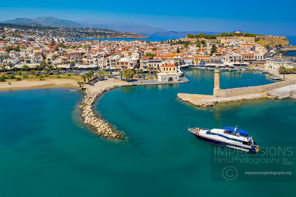 Luxury yacht Rethymno drone photography Greece