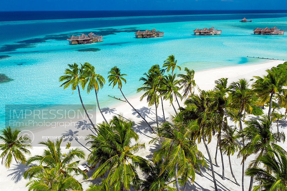Aerial photography luxury resort Gili Lankanfushi Maldives