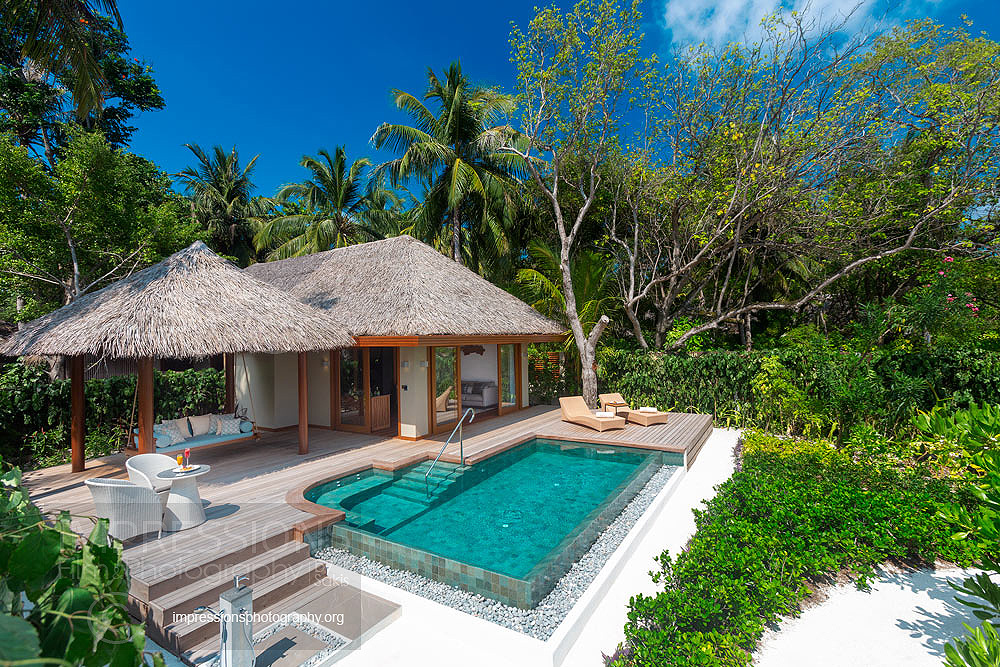 Luxury hotel photography Baros Maldives Outdoor Villa photography