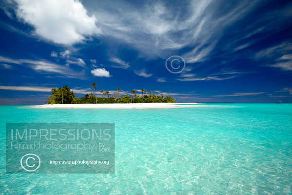 Deserted tropical island and lagoon,Maldives stock photo
