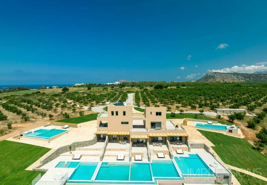 Greece drone hotel villa photography crete island