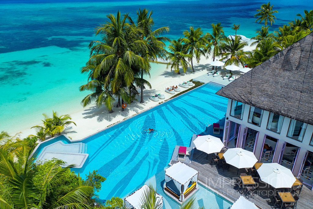 Ozen Life Maadhoo aerial hotel photography