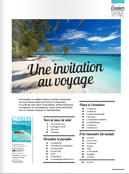 Latest Publication editorial Travel Marie Claire France