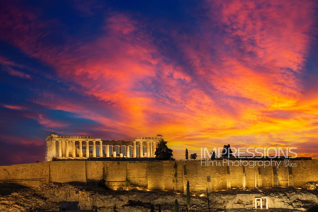 The Acropolis at sunset Athens Greece travel photography