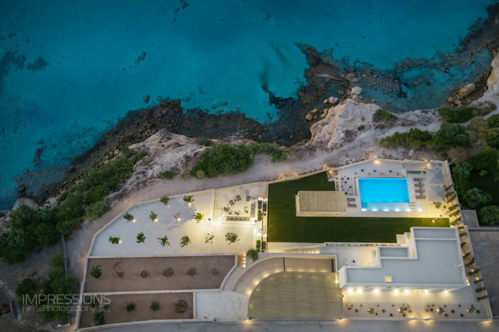 aegina luxury villa architecture drone photography aerial view