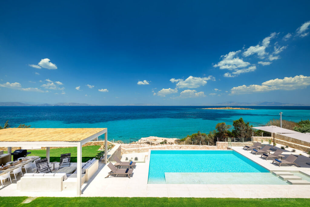 aegina luxury villa architecture pool sea view photography