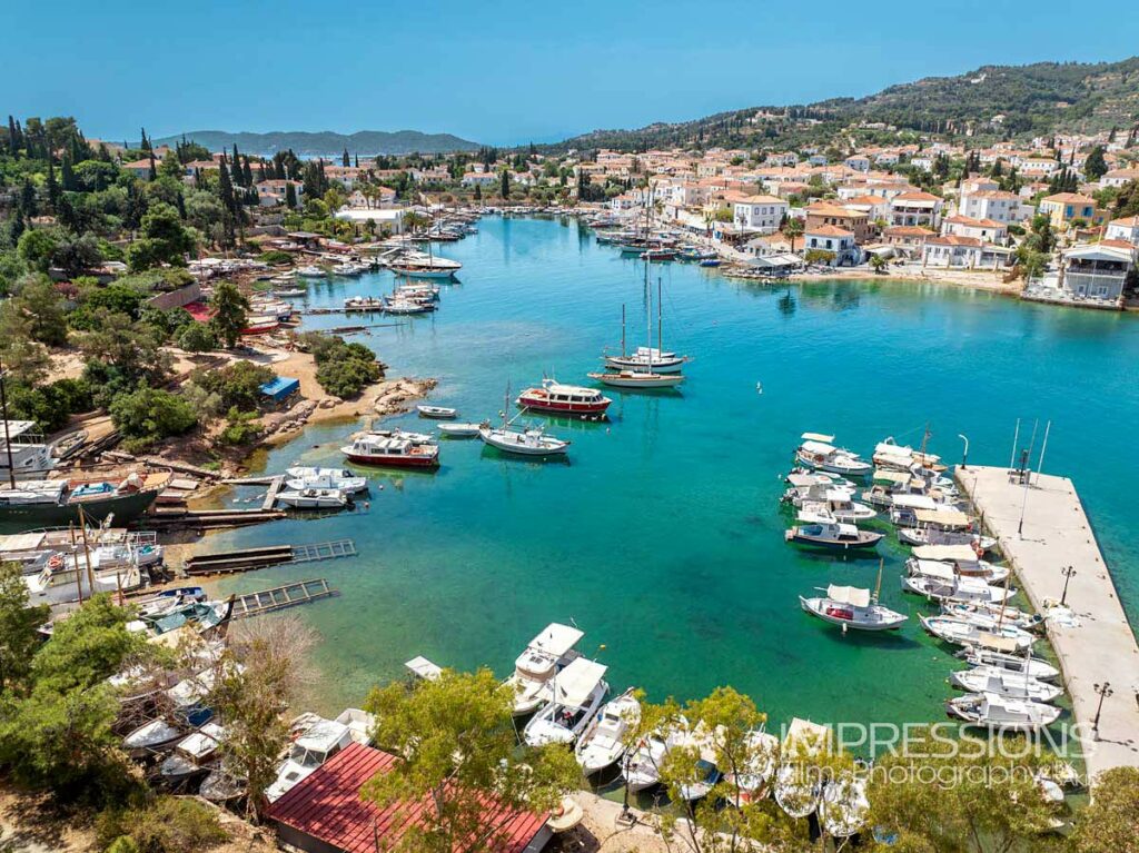 aerial drone photo spetses island greece photographer