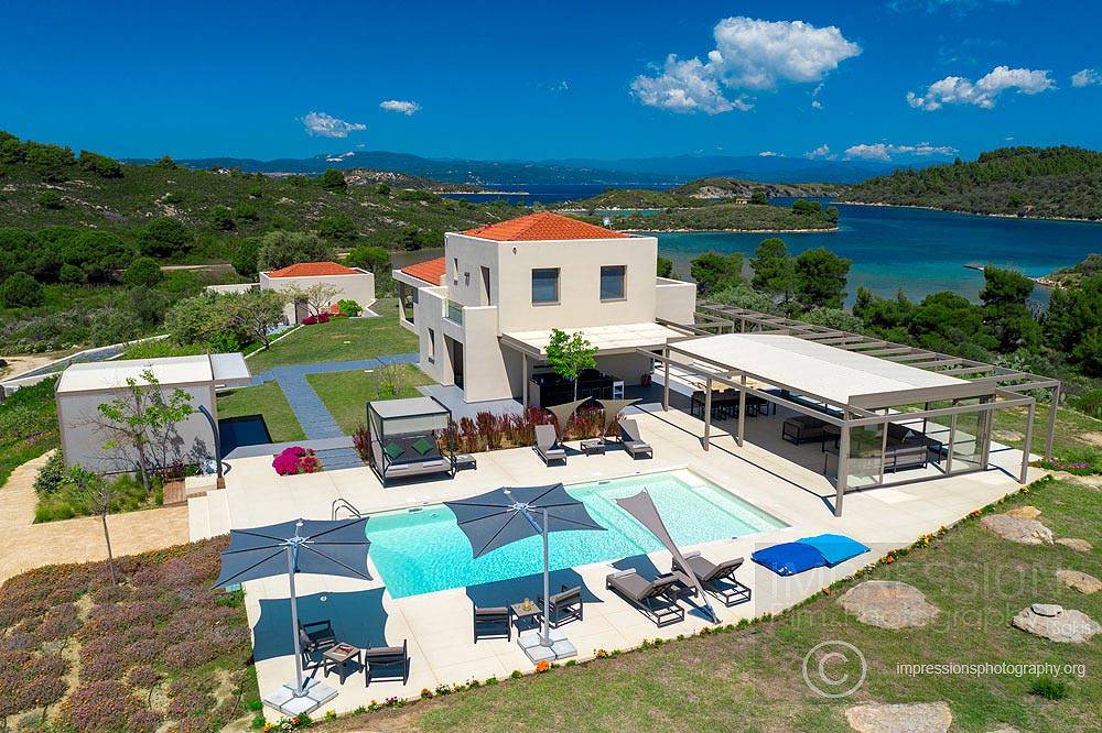aerial photography for luxury villas greece