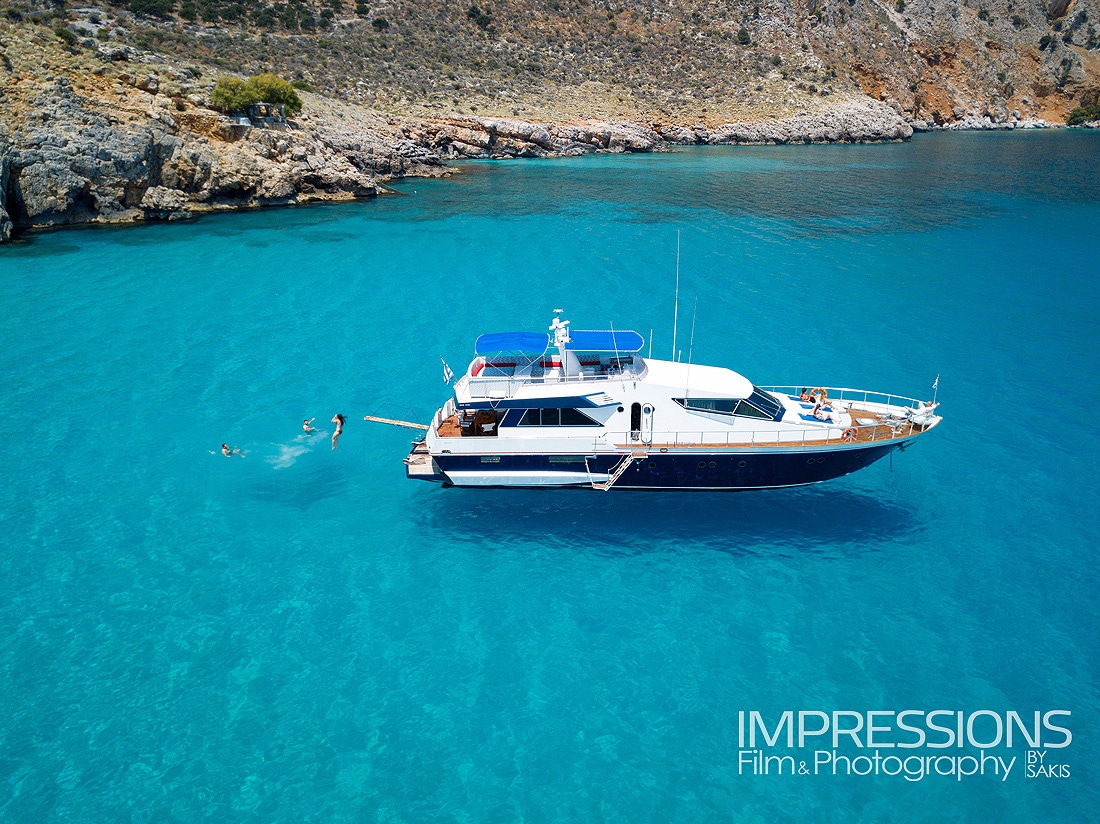 AERIAL PHOTOGRAPHY luxury yacht greece
