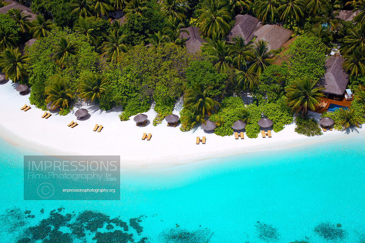 aerial photography luxury hotel maldives