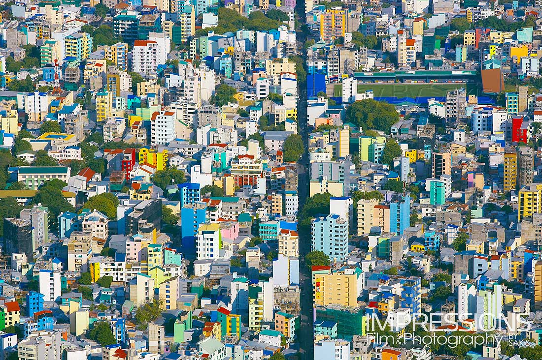 aerial photography male maldives capital city