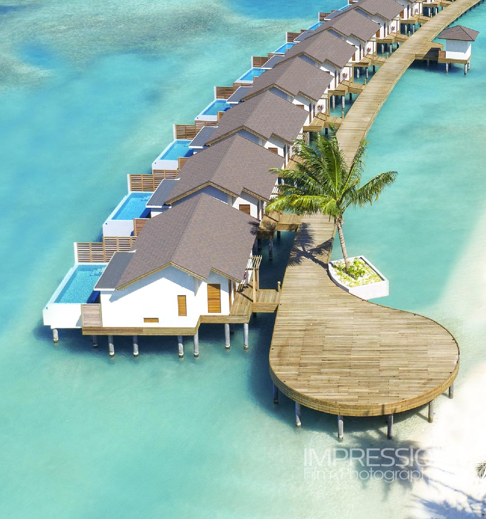aerial photography overvillas luxury resort atmosphere kanifushi