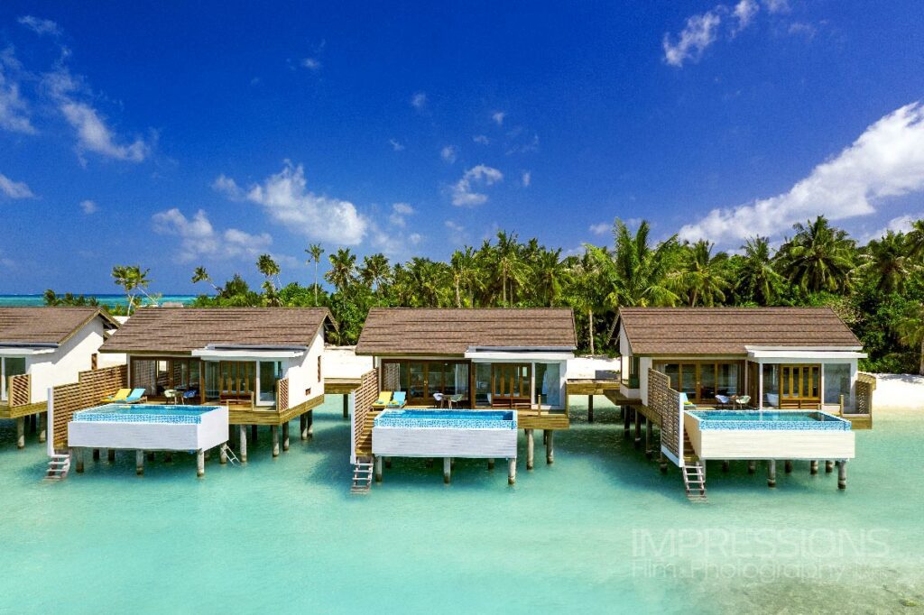 aerial photography overvillas luxury resort atmosphere kanifushi