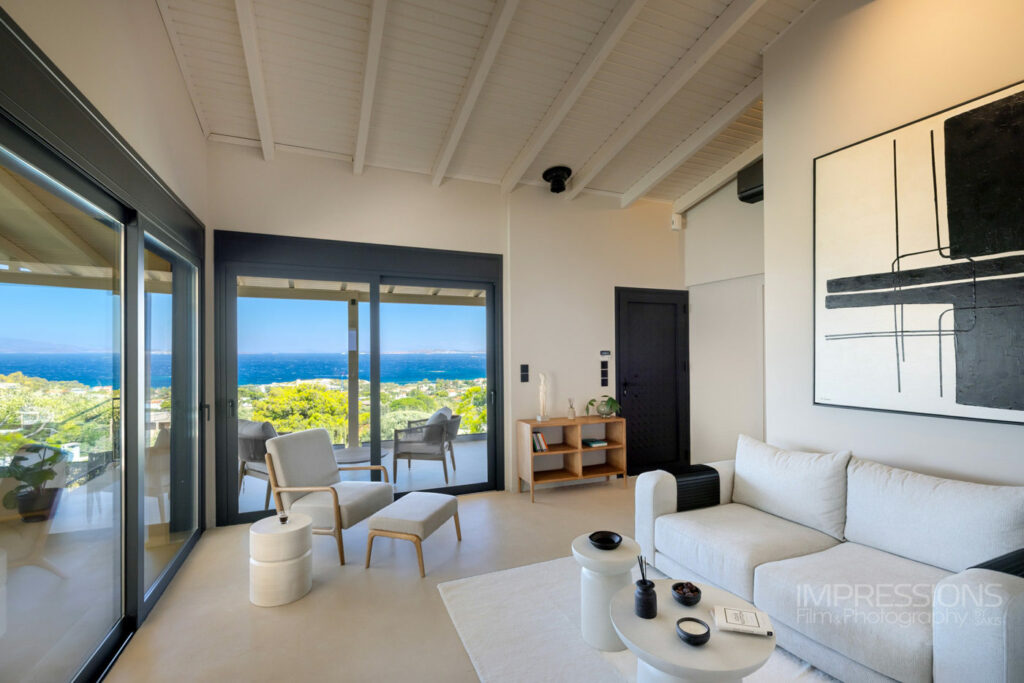 athens riviera luxury villa interior design photography living room