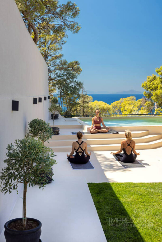 athens riviera luxury villa yoga lifestyle photography