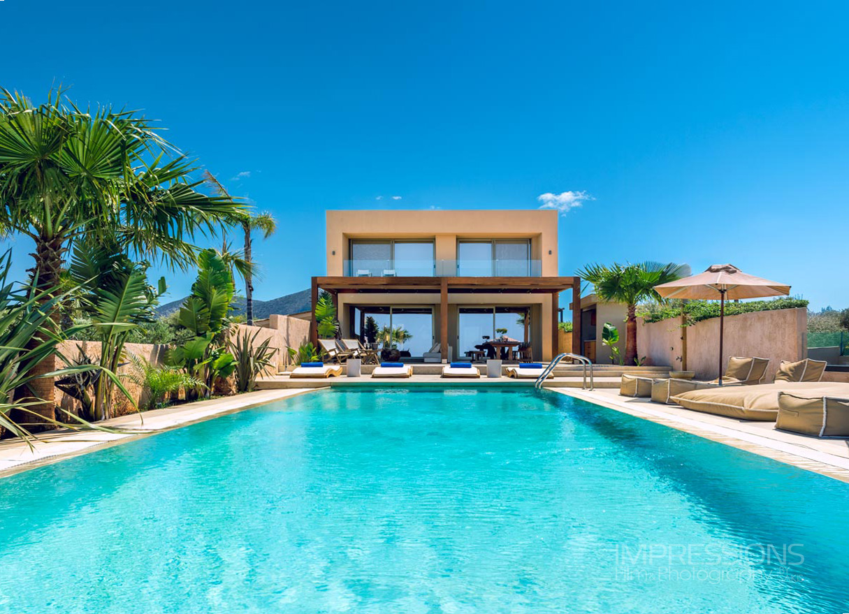 crete villa exterior architecture pool