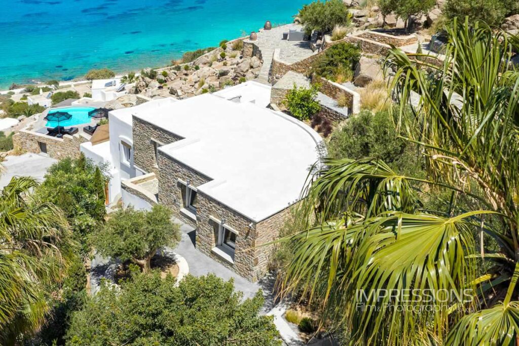 drone photography cycladic luxury villa naxos greece