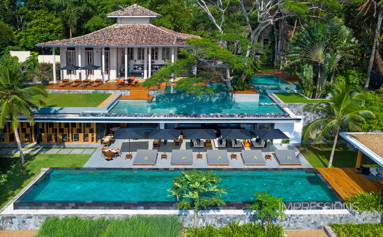 luxury villa drone photography luxury hotel sri lanka by professional aerial photographer