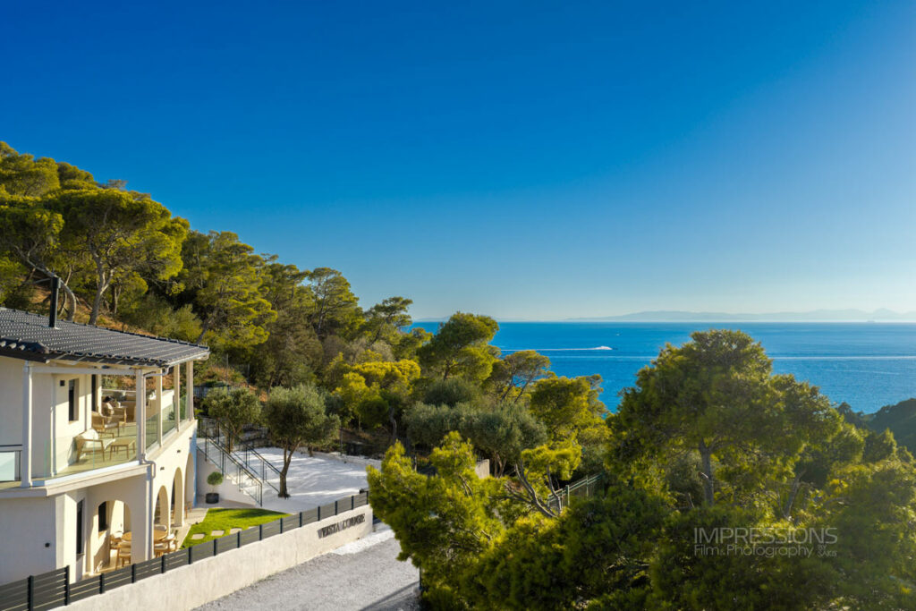 drone photography luxury villa athens riviera sea view