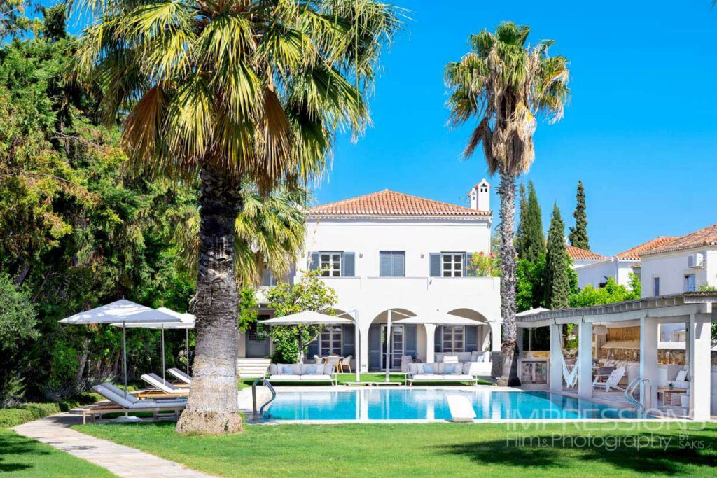 greece architecture photography luxury villa spetses