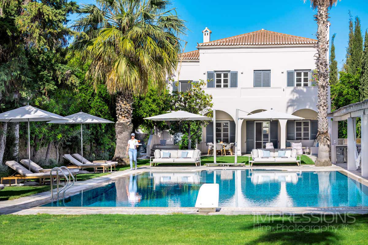 greece architecture photography luxury villa spetses