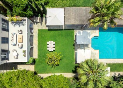 greece drone photography luxury villa spetses