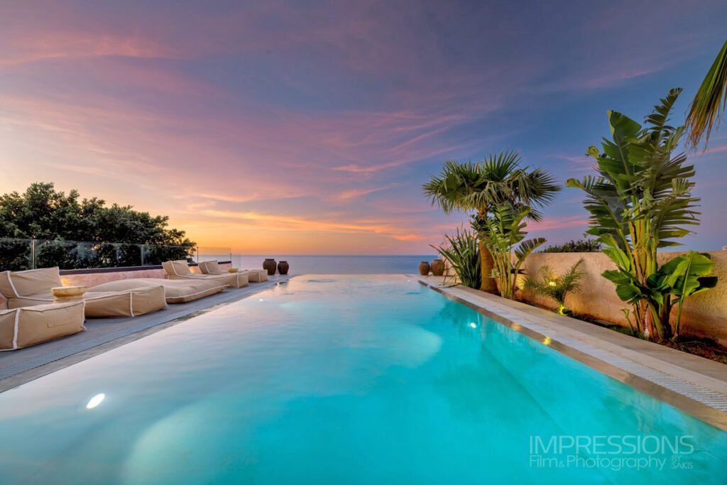 heraklion villa sunset pool photography hersonissos