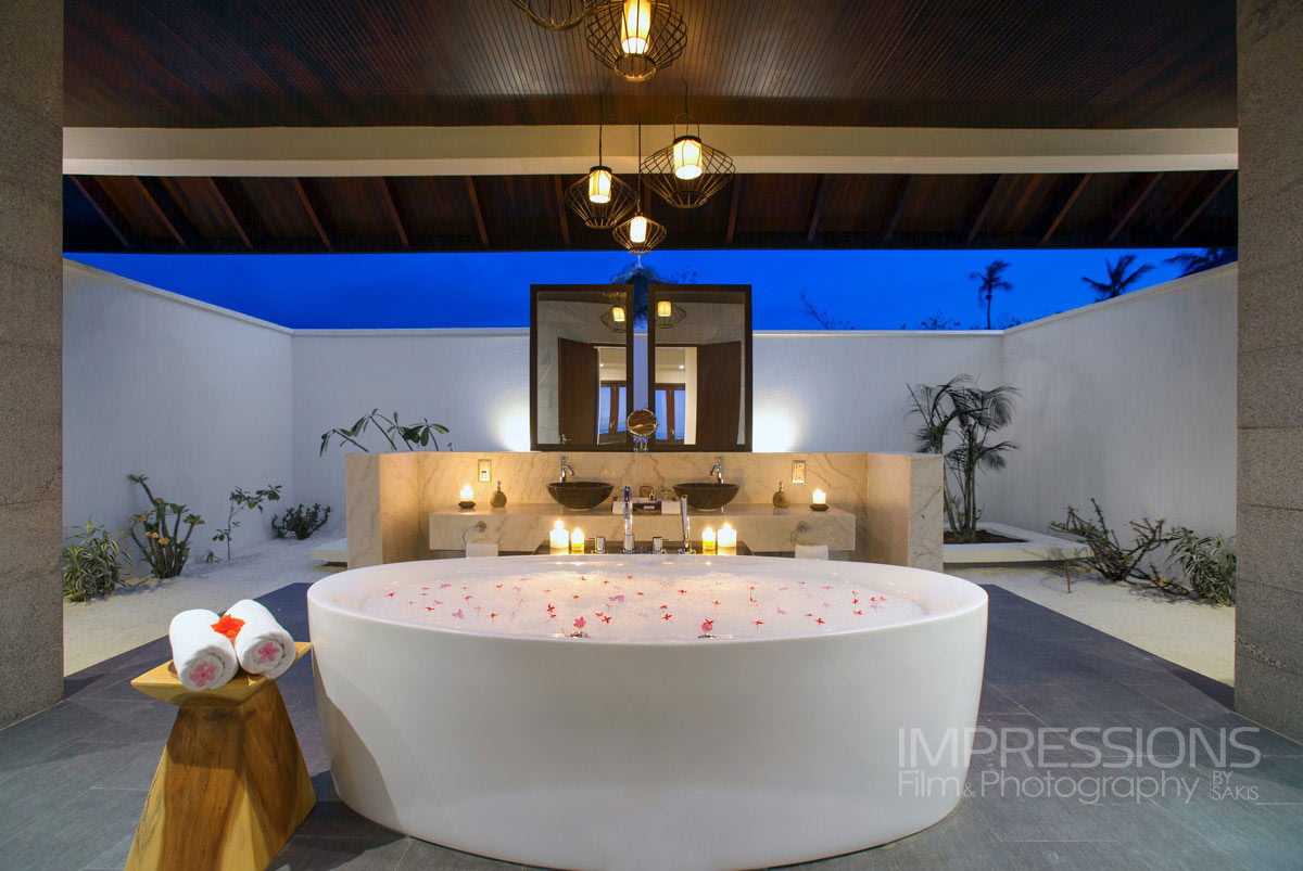 interior photography luxury resort atmosphere kanifushi bathroom design