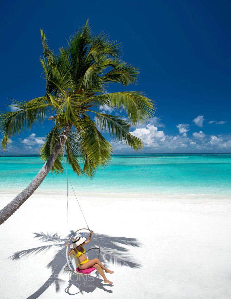 kandima maldives beach swing resort hero shot