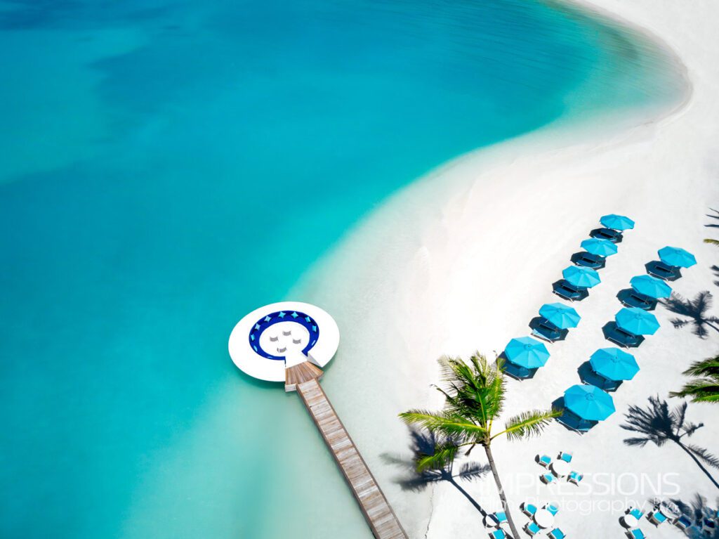 kandima maldives resort aerial drone hero shot
