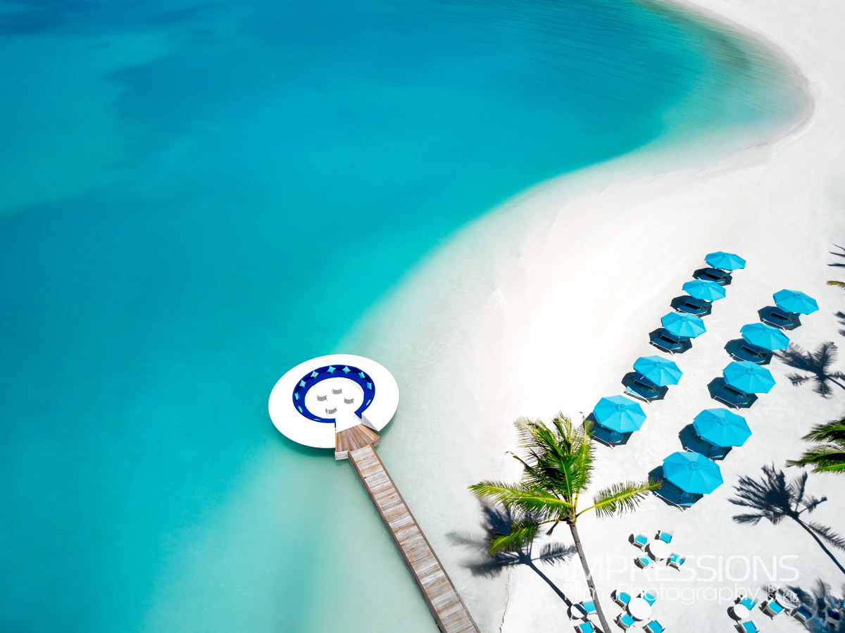 kandima maldives resort aerial drone hero shot