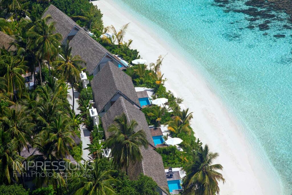kandolhu hotel luxury villas aerial shot