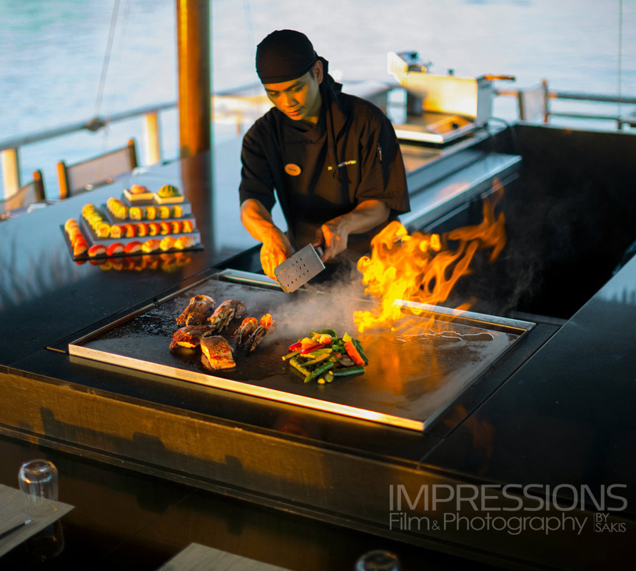 luxury resort food kitchen photography teppanyaki chef dining squ