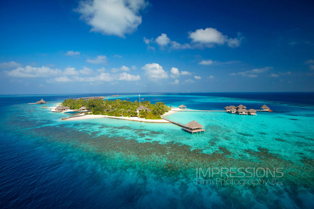 luxury resort hero shot aerial huvafen fushi