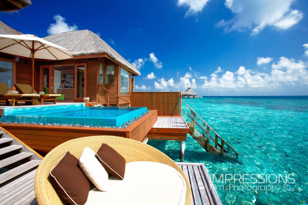 luxury resort photography huvafen fushi water villa architecture