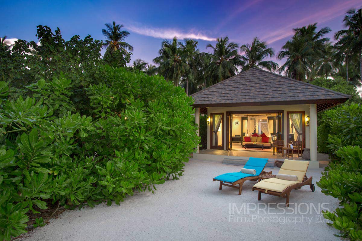 luxury resort villa architecture photography kanifushi dusk