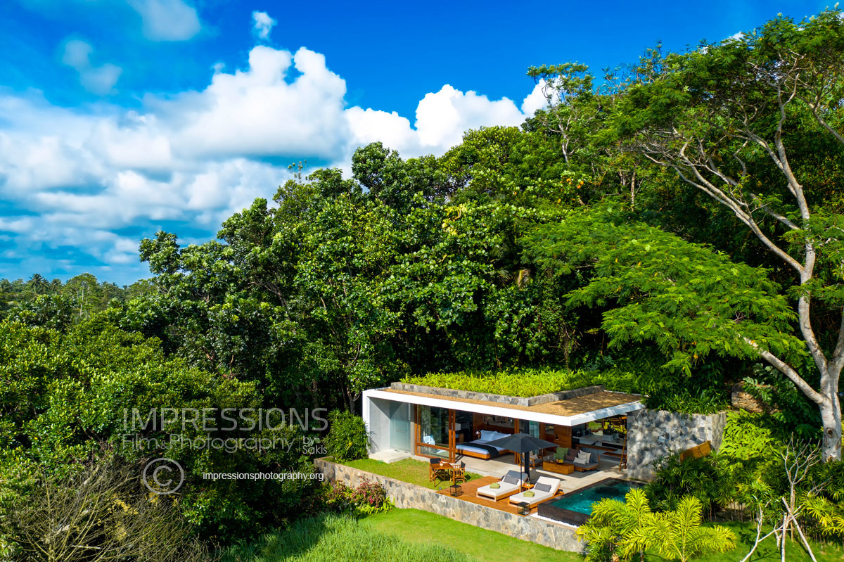 luxury villa aerial drone photography