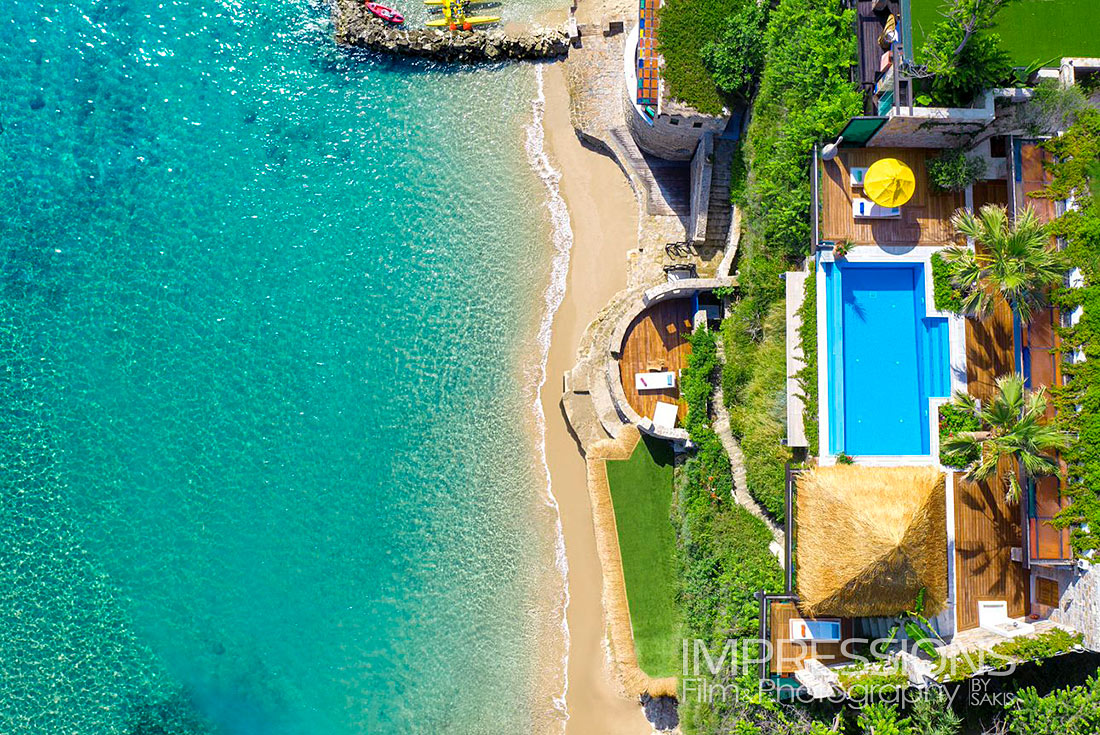 luxury villa drone photography greece