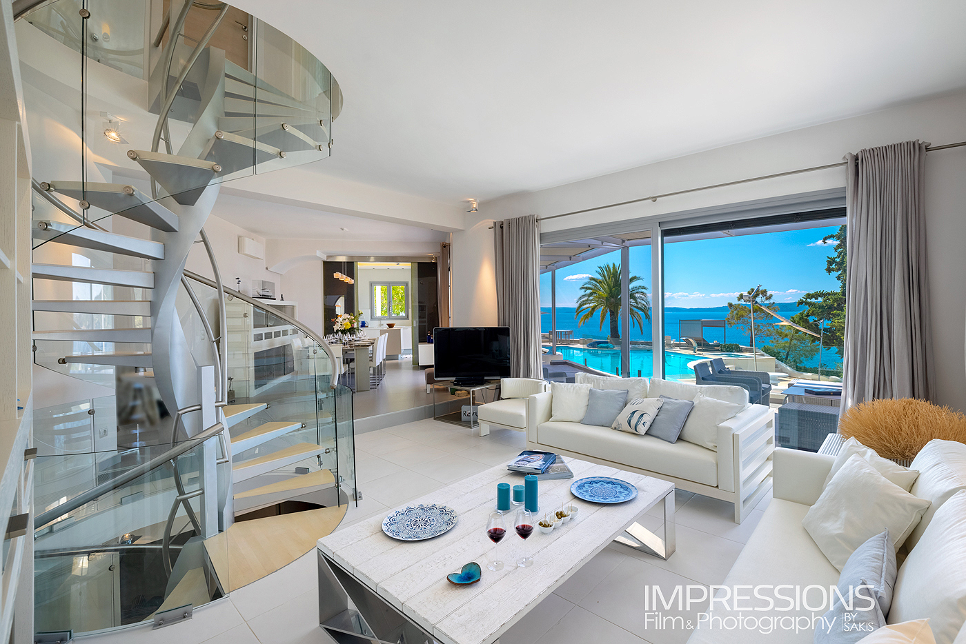 luxury villa interior photography greece