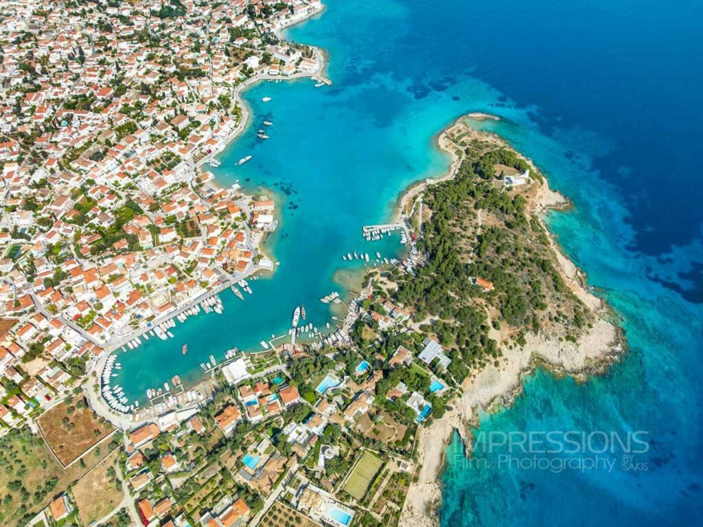 luxury villa spetses destination drone photography greece case study