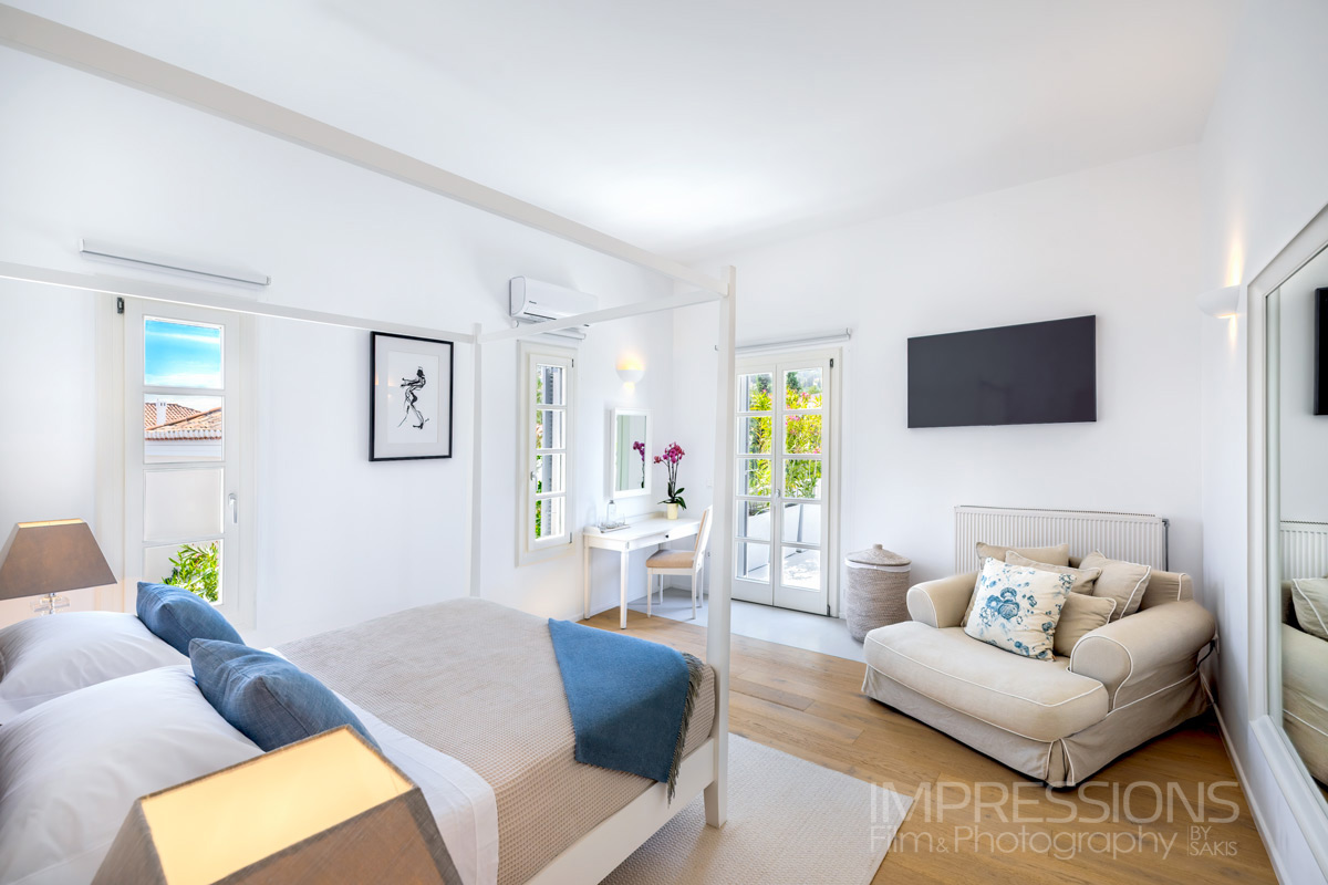 luxury villa spetses greece interior photography