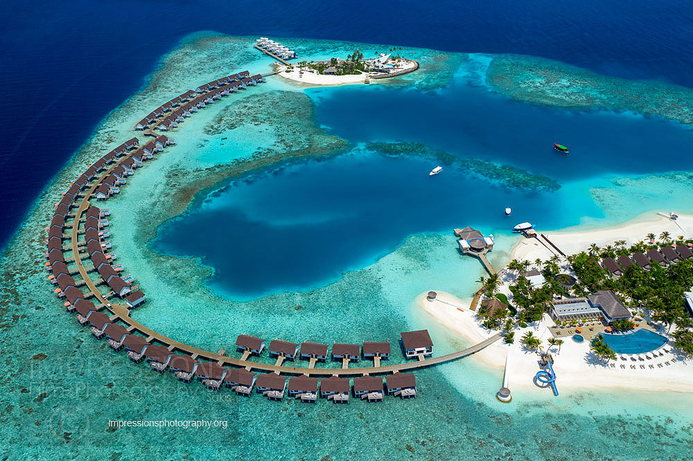 Hotel aerial photography maldives