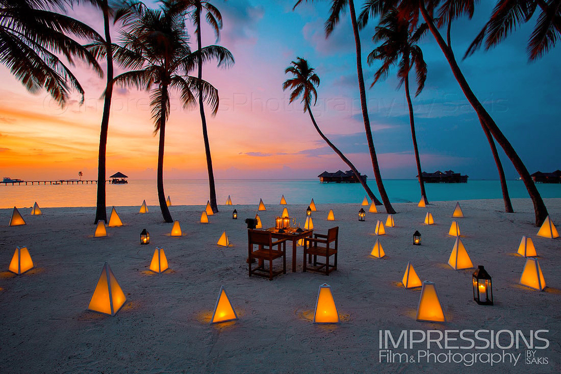 maldives romantic beach candle light dinner gili lankanfushi