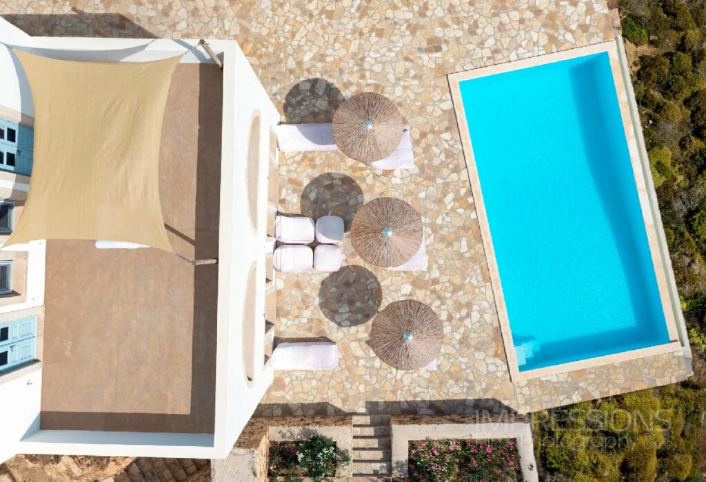 patmos drone photography villa architecture cyclades