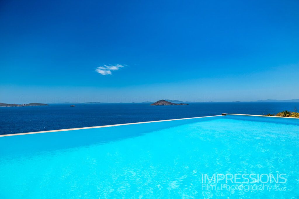 patmos villa infinity pool view aegean