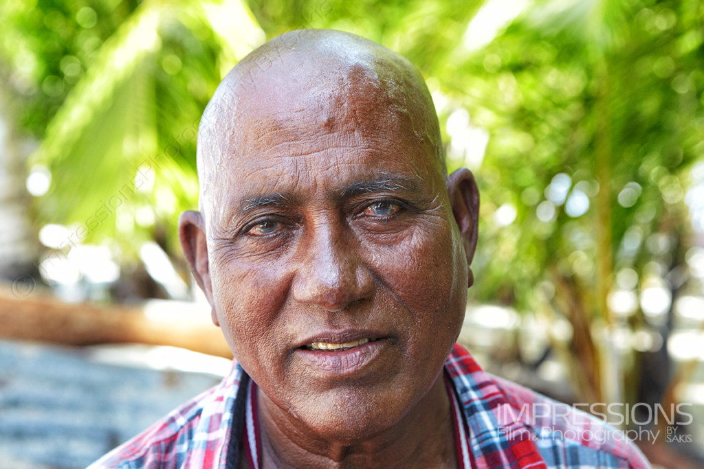portrait of maldivian man on a local island