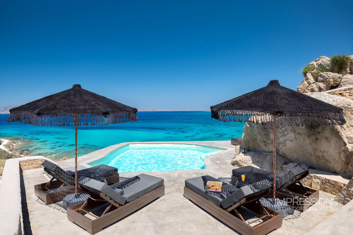 pool deck photography luxury villa naxos greece case study